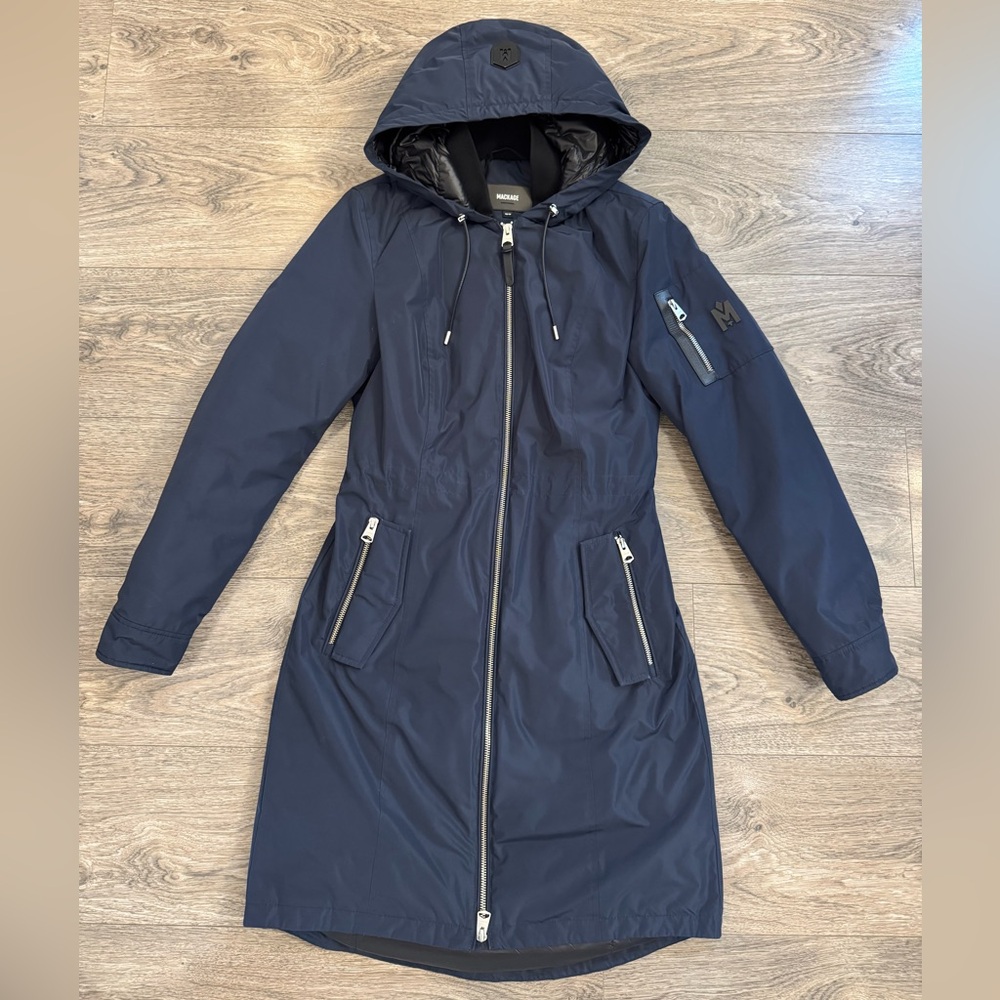 Mackage Women's Dark Blue Hooded Ski Jacket